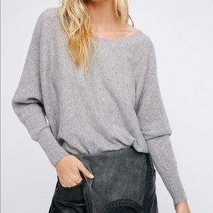 Free People Gray Cashmere Dolman Sweater